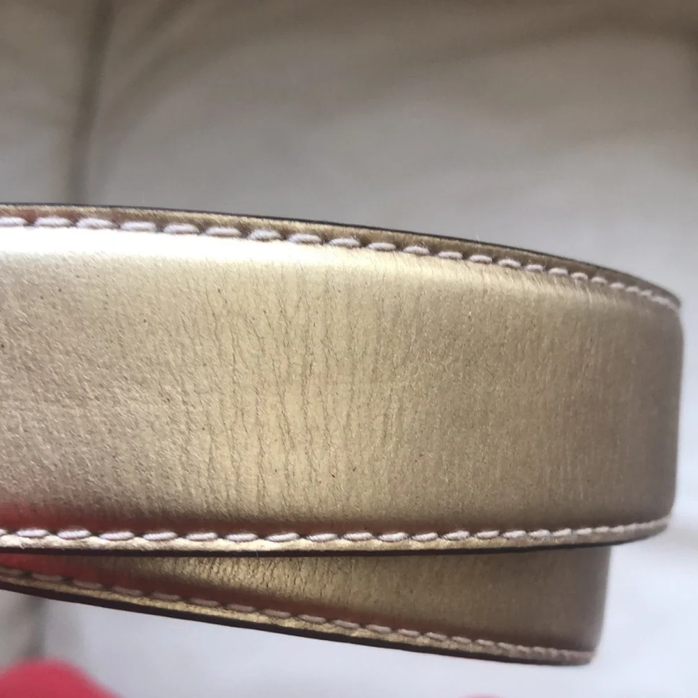 Fossil Genuine Leather Belt with Jeweled Buckle